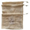EarthForAll Organic Cotton Mesh Bags Pack of 3 Cream Utility,