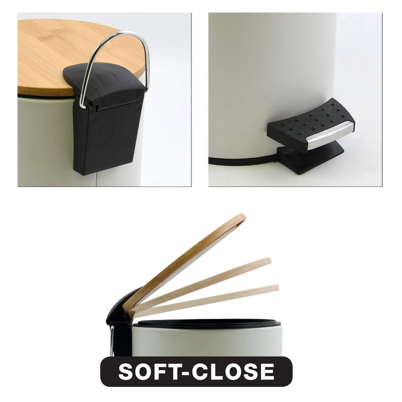 Spirella Adonis Pedal Bucket with Insert 3L Black, Black, 3