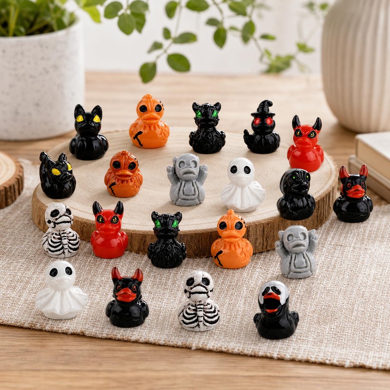 30PCS Halloween Mini Duck Figurines for Party Decor