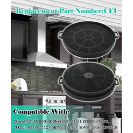 2Pcs CF1 Range Hood Charcoal Filter Compatible With Zline/AKDY/MCBON/SOONYE All Range Hood Models,Replace # CF1 CF01,CF001,CF0003, CF0006,CFK5-JL,IE71 TE77 COS-QB75(Not for 587,597,9597 Series)