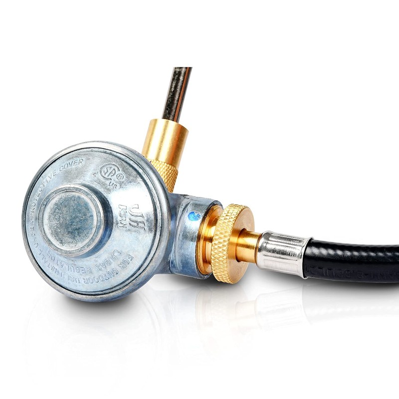 GasSaf 5 FT Propane Adapter Hose with Griddle Regulator, Griddle