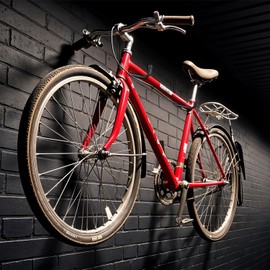 Maclean Set of 2 Wall Mounts for Tyres, Wheels, Ladders & Bikes Steel Construction with Rubber Coating Up to 22 kg Load Capacity Space-Saving Storage (Height 18 cm, Length 20 cm)