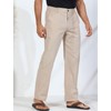 Soojun Men's Casual Linen Blend Relaxed Fit Straight Legs Elastic