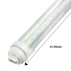 GreenSun F48T12 CW HO 4FT 20W R17D LED Tube Bulb, 5000k Daylight Clear Cover for Commercial Household Lighting, 360 Degree R17D Base