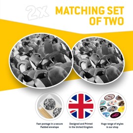 2 x 25cm Vinyl Stickers - Emperor Penguin Flock Birds Snow Decals 42088