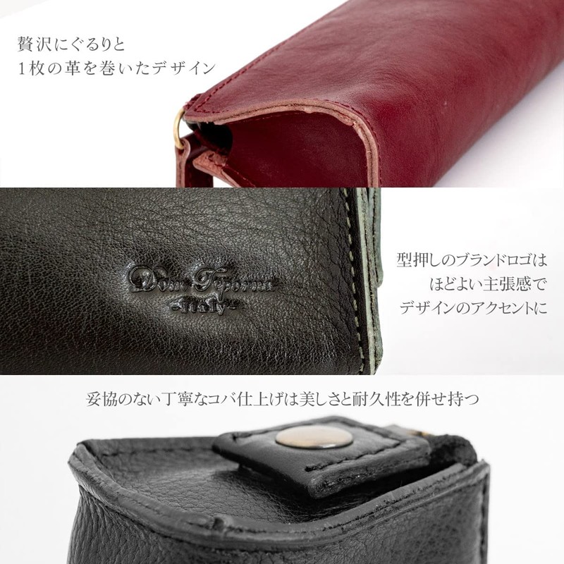 Dom Teporna Pen Case, Pencil Case, Genuine Leather, Slim, Stylish,