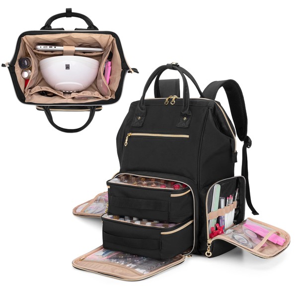 BAFASO BAFASO Nail Polish Organizer Backpack Holds 56 Bottles and