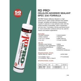 Red Devil 09270I RD Pro Celulon Adhesive Sealant, Clear, 10.1 oz, 1 Pack