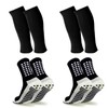 Barrlves 2 Set Grip Soccer Socks and Shin Guard Sleeves