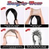 Aomig Mullet Wig Black, 5 Pieces Punk Gothic Rocker Kit