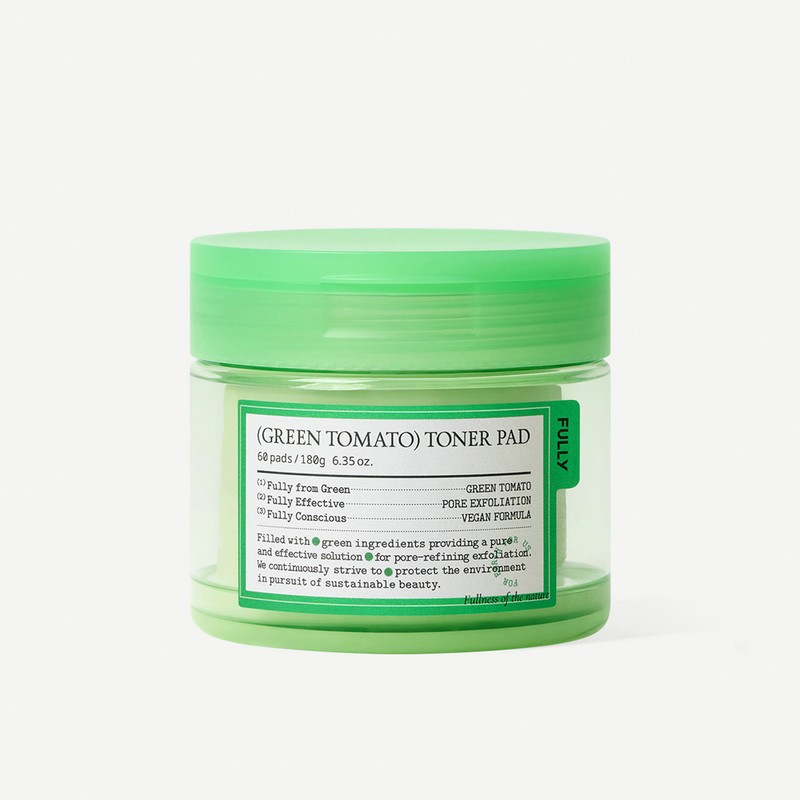 pulley Fully Green Tomato Toner Pads, 60 sheets, impurity removal