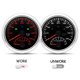 ARTILAURA GPS Speedometer 0-160MPH with Tachometer 8000 RPM, 85mm 3 3/8" Boat GPS Speedometer Car for AUTO Marine (Black)