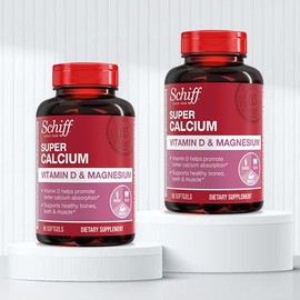 Schiff Super Calcium 800mg Plus Magnesium with Vitamin D3, 90 softgels - Calcium Supplement (Pack of 2) Healthcare Dietary Fitness Edible:_Schiff Calcium + Vitamin C Bundle