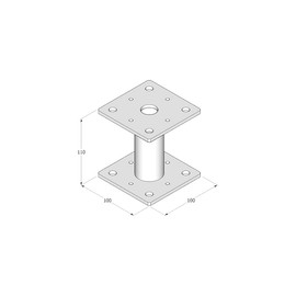 Heavy Duty Galvanised Elevated Post Base Support Fence Foot (Size: 100 x 100mm)