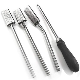 SURGICAL ONLINE Set of 3 Equine Dental Float Rasps Down Up Straight Veterinary - Screw On Handle