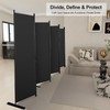 MAYOLIAH 8-Panel Black Room Divider 6ft Tall Folding Privacy Screen
