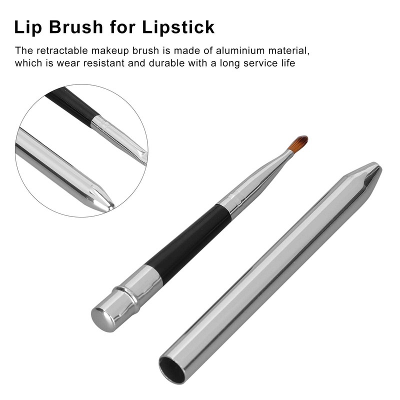 2pcs Retractable Lip Brush, Sealing Design Travel Lip Gloss Brush,