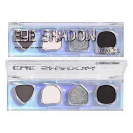 Erinde 101 Cool Cybopunk Black Eyeshadow Palette Cosplay, Mat, Fine Glitter, Smokey, White, Gray, Black, Pearl, Cool Eye Shadow, Powder, Easy Makeup, Highly Colorful, Waterproof, Powder Won't Flap, 3D