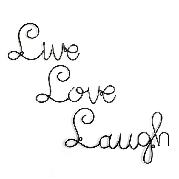 Live Love Laugh Set 3 Wall Mount Metal Wall Word Sculpture, Wall Decor By Super Z Outlet