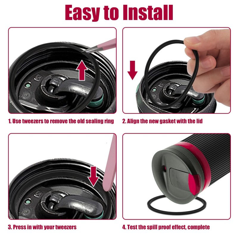 4pcs Replacement Rubber Lid Seals Compatible with 16 & 20