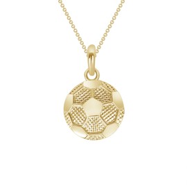 Takar Gold Plated Flat Soccer Ball Pendant, Soccer Ball Charm Pendant, Sports Necklace For Men And Women, Soccer Gifts For Men Made In USA.