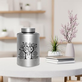 220 lbs Large Keepsake Urns for Adult Male Female Ashes Silver Tree of Love Decorative Funeral Memorial Urn Cremation Urns with Velvet Bag
