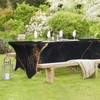 MELEYELIN Black Marble Spandex Tablecloth for Rectangular Tables, Fitted Tablecloth