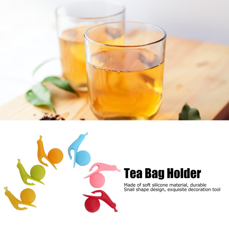10Bag Snail Silicone Tea Maker Cup Edge Pendant Tea Bag