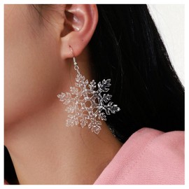 Snowflake Dangle Earrings for Women Acrylic Snow Earrings Winter Earrings Christmas Earrings (Snowflake)