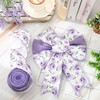 JarThenaAMCS Spring Butterfly Floral Wired Edge Ribbon Flower Purple Fabric