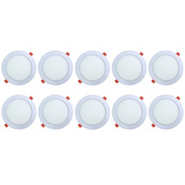 AB Elektro LED Recessed Spotlight 230 V Flat – Set of 10 – 12 W LED Spot – 2700 K – 156 mm – IP20