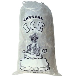 Crystal 50pcs Commercial CRYSTAL 20 LB LBS Plastic Ice Bags With Drawstring High Quality