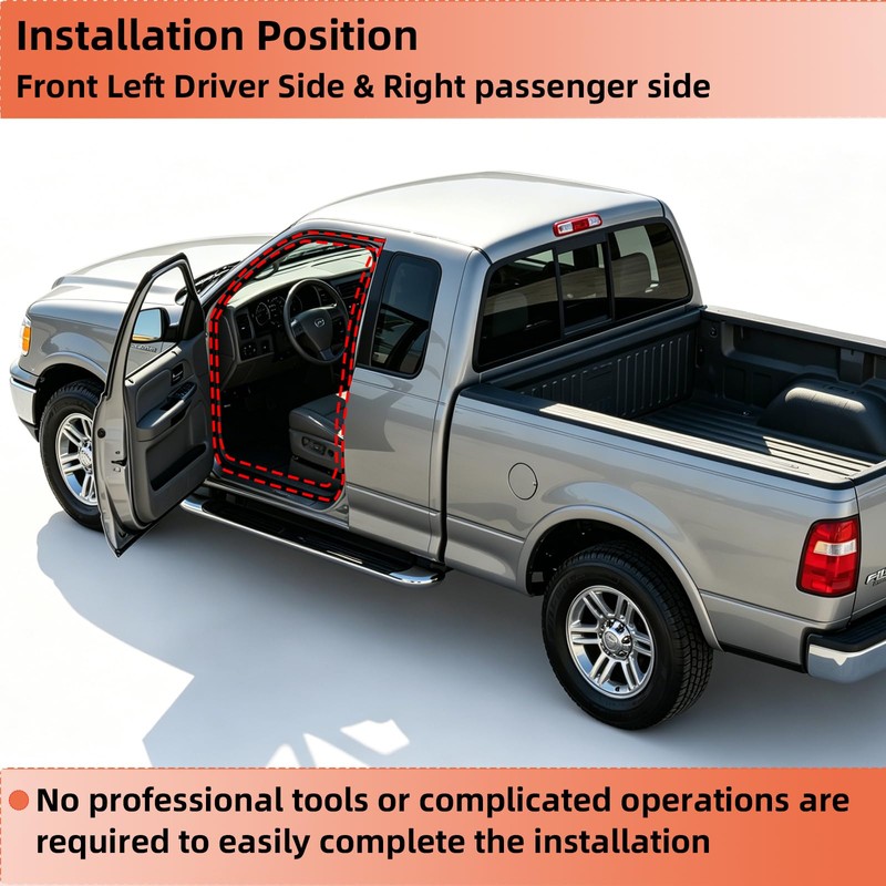 Sathem Front Door Weatherstrip Seal for 1997-2003 Ford F-150 F-250,Drive
