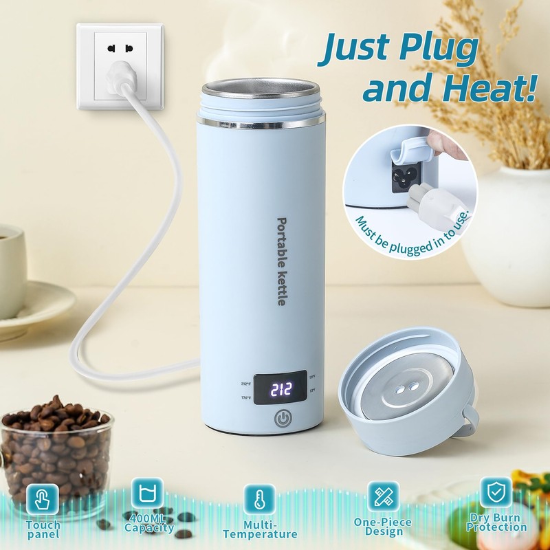 Travel Electric Kettle Portable Mini Kettle,Small Hot Water Boiler with