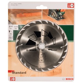 Bosch 1x Circular Saw Blade Standard (for Wood, Ø 150 x 2.2/1.5 x 20/16 mm, 24 Teeth, ATB, with 1x Reduction ring 16 mm, Accessories for Circular Saws)