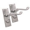 Polished Chrome Victorian Scroll Lever Latch Lock Bathroom Privacy Door