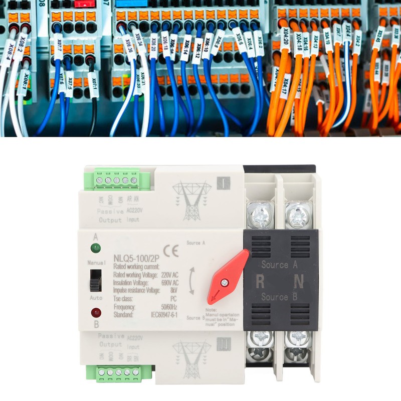 Dual Power Automatic Transfer Switch 2P Mini ATS Automatic Transfer