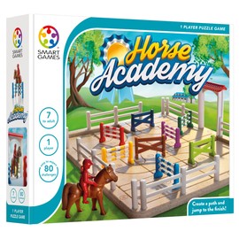 smart games - Horse Academy, Puzzle Game with 80 Challenges, 7+ Years, Black