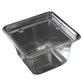 Risupack PABK102 Disposable Containers, Bio Cups, Cube, 11-60B, Clear, Main Unit, 50 Pieces, Made in Japan, Takeout, Lunch, Bento Box, Transparent Cup