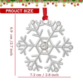 Snowflake Christmas Ornament-Silver Christmas Hanging Ornament Snowflake - Metal Ornament for Christmas Tree - Stocking Ornament for Holidays Christmas Tree Decorations Keepsake Gift (C-snowflake)