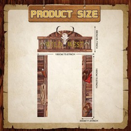 3 Pcs West Cowboy Party Door Decoration,Rustic Western Saloon Theme Banner,Western Cowboy Porch Sign Set for Western Party Supplies and West Cowboy Birthday Decor.