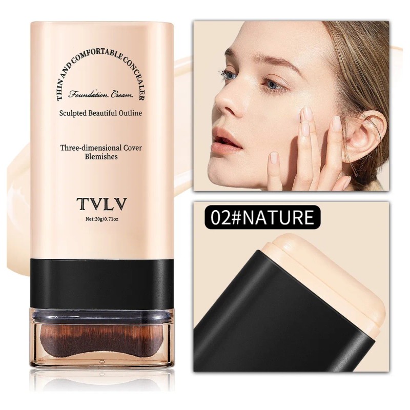 Base De Maquillaje Conceal Skin + Pincel Natural 3 Colores