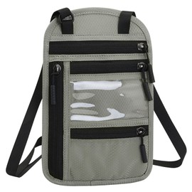 1pc Passport Case, Organizer, Travel Document Pocket, Adjustable Bag, Vacation Purse Bag, Security Neck Wallet, Waterproof Passport Pouch, Travel Essentials (Light Gray)