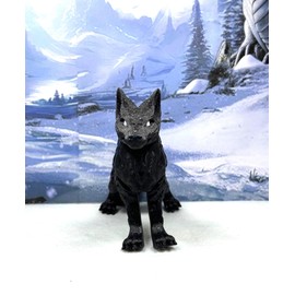 Articulated Wolf 3-D Printed, Dual Color Fidget Wolf Toy, Articulated Fidget Toy 3D Printed Gift for Him Executive Office Desk Toy, Home Decor (Black, Small)