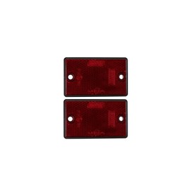 ASC Maypole Red Rectangle Reflector Screw or Stick Trailer Caravan Gatepost Set of 2