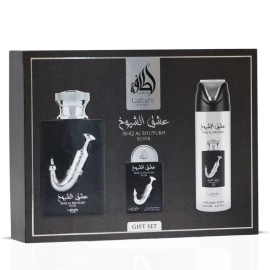 Lattafa Pride Ishq Al Shuyukh Silver 3-Piece Eau de Parfum Gift Set (Gift Set)