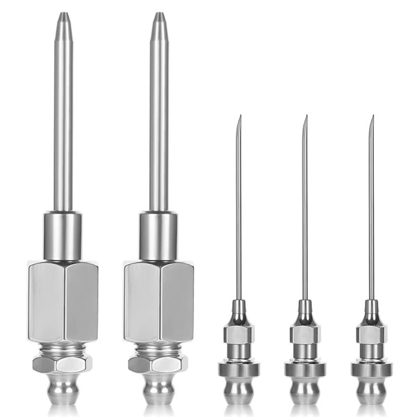 Apausvcm 5 Pcs Grease Needle Nozzle Kit, Grease Needle Dispensers