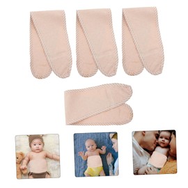 Kisangel Soft Belly Bands 4 Pack Cotton Wrap Newborn Belly Bands Swaddle Wrap Burp Cloths Cotton Bellybands
