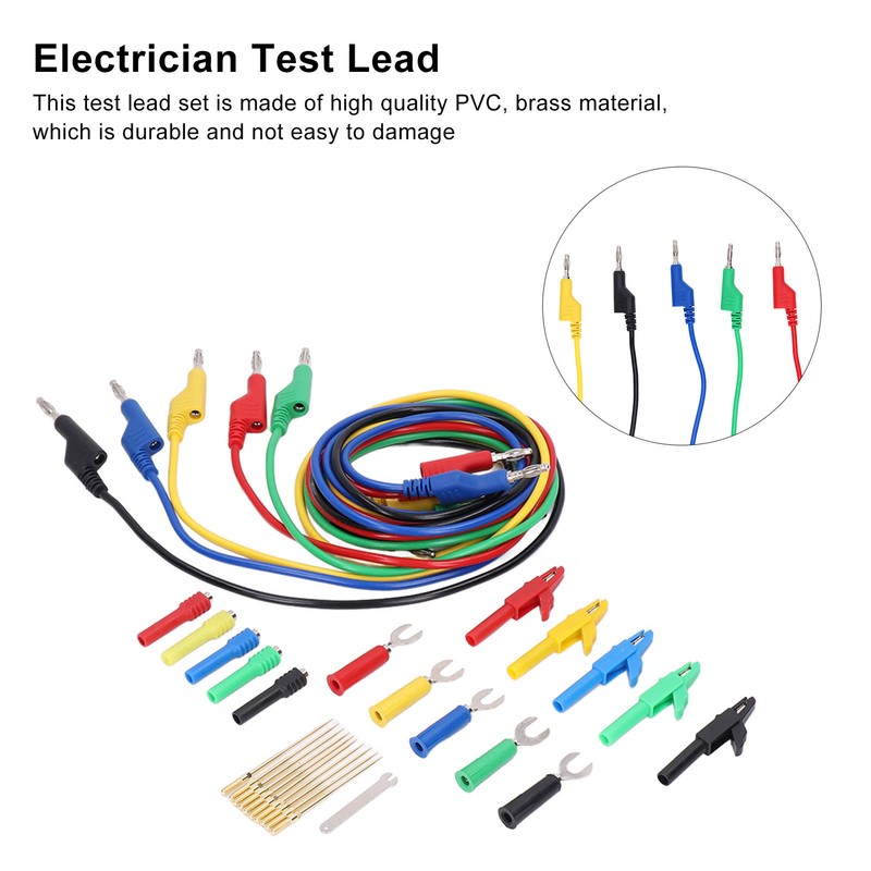 Test Lead Kit PVC Brass Testing Cable Set Electrical Conductivity