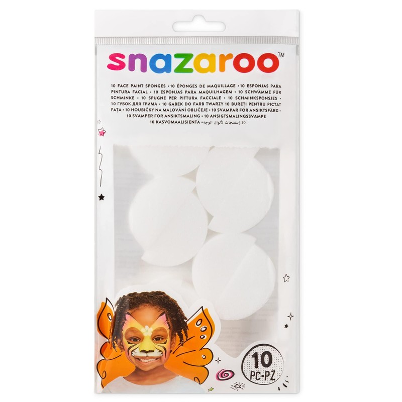 Snazaroo 1198928 Sponge Set of 10 Semicircle Sponges, Fine-Pored for